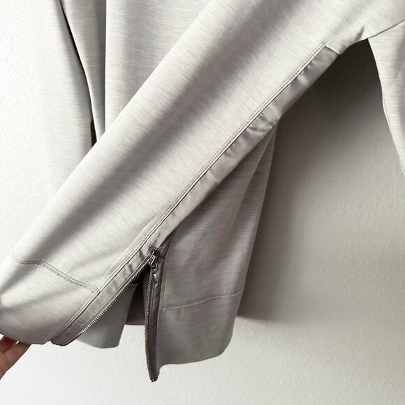 WHBM Gray Satin Side Zip Funnel Neck Soft Long Sleeve Top Women's size large - Picture 5 of 11